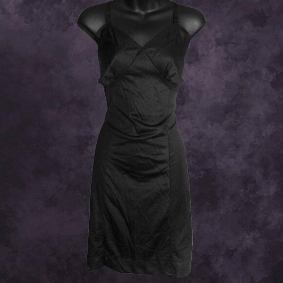 Black Scalloped Slip Dress - Picture 1 of 5